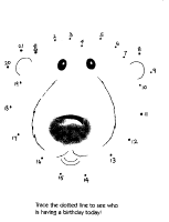 A coloring page of bear in the big blue house